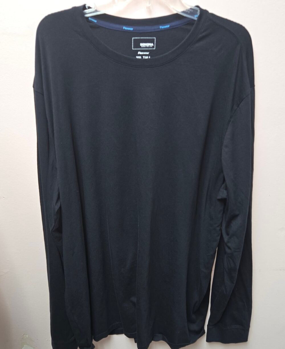 Sonoma Flexwear Performance Shirt Mens 3XL Tall Black Long Sleeve NWT